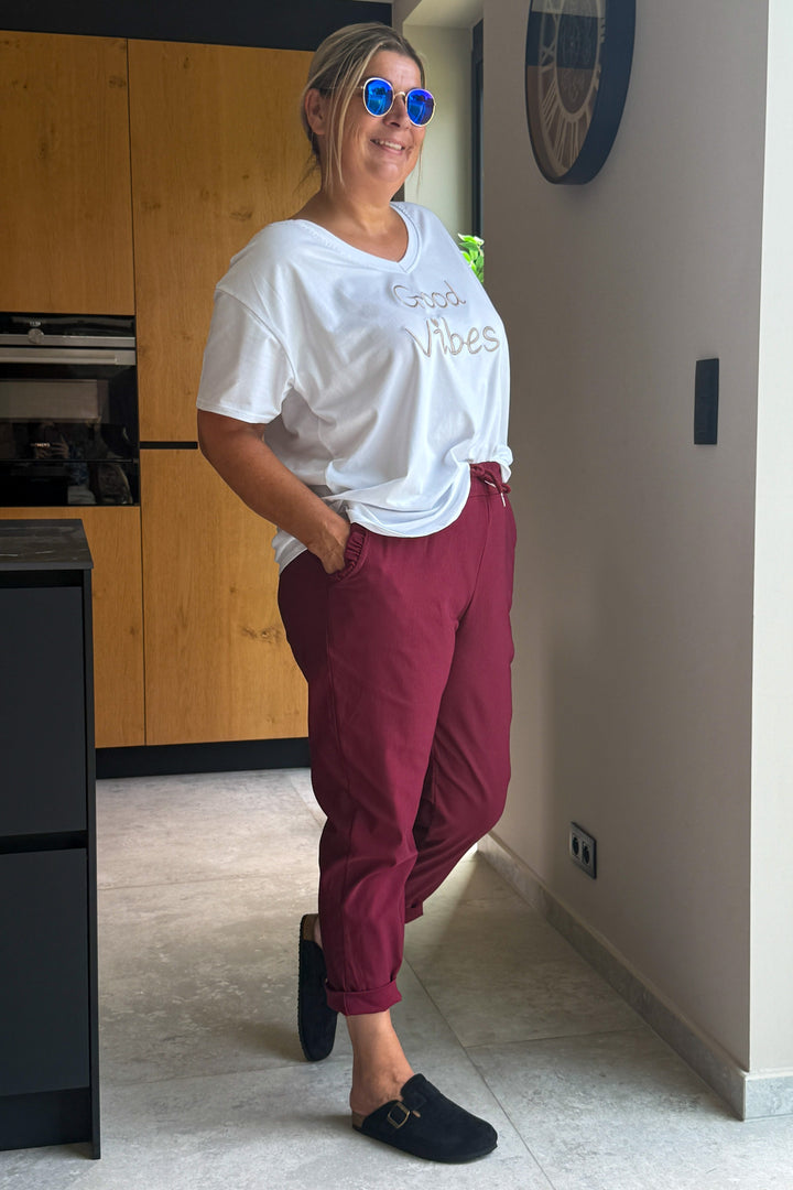 Pantalon A Nouer Evany Bordeaux GT