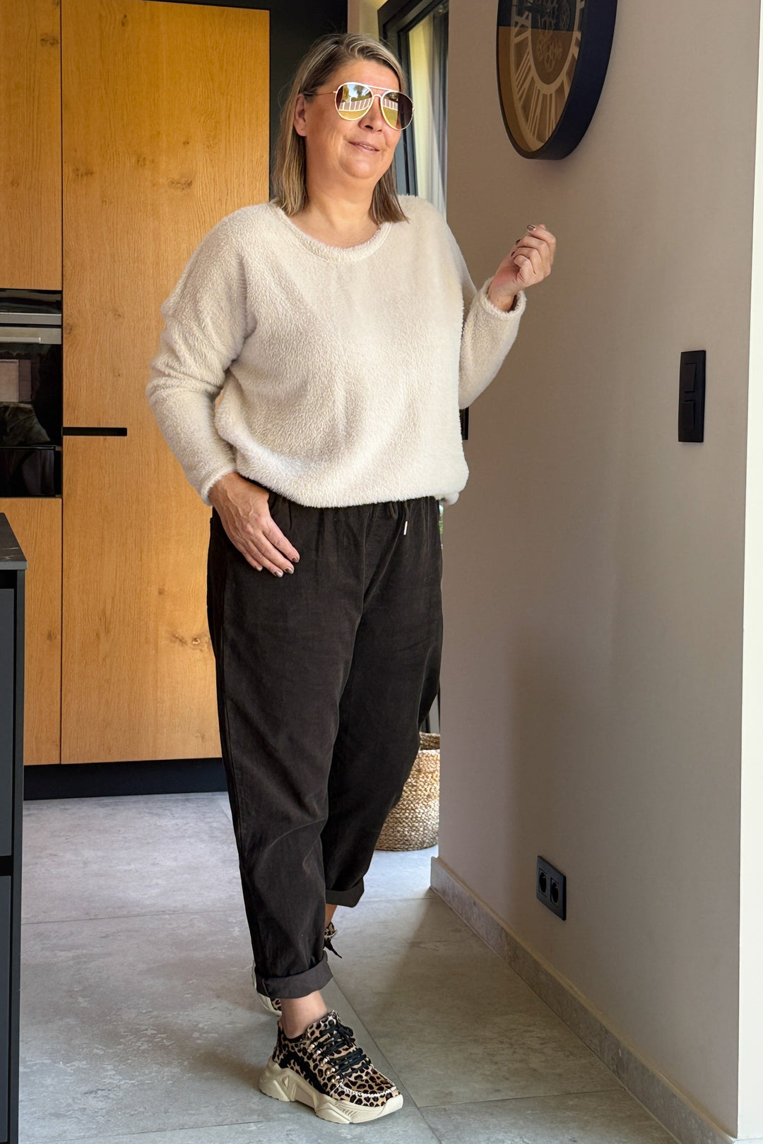 Pantalon En Velours Anne-Lou Choco GT