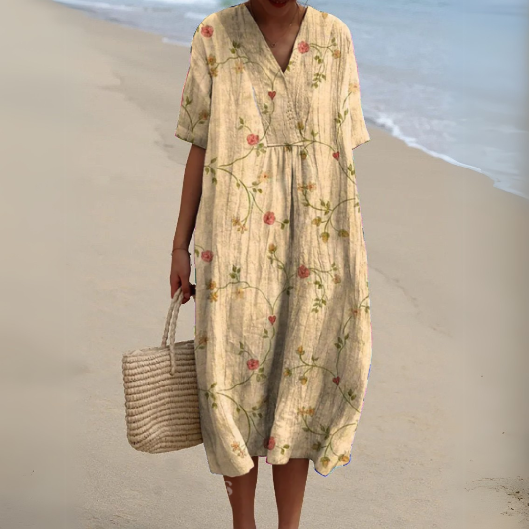 Nathalie - Robe Fleurie Élégante