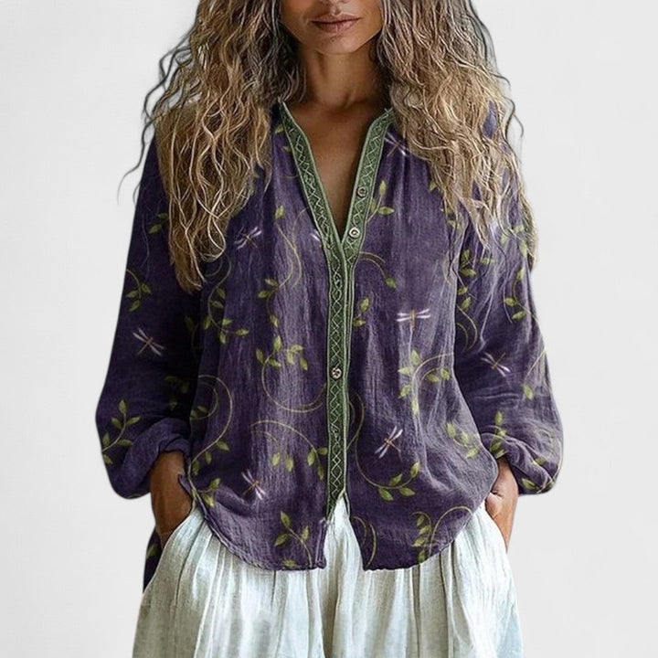 Ambra - Blouse Rétro Chic Automnale