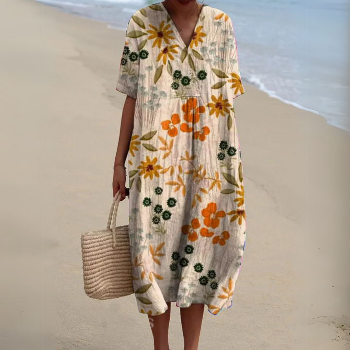 Nathalie - Robe Fleurie Élégante