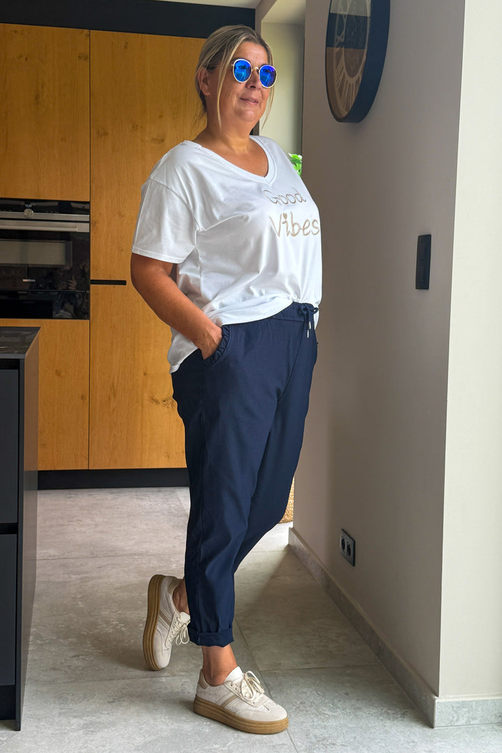 Pantalon A Nouer Evany Bleu Marine GT