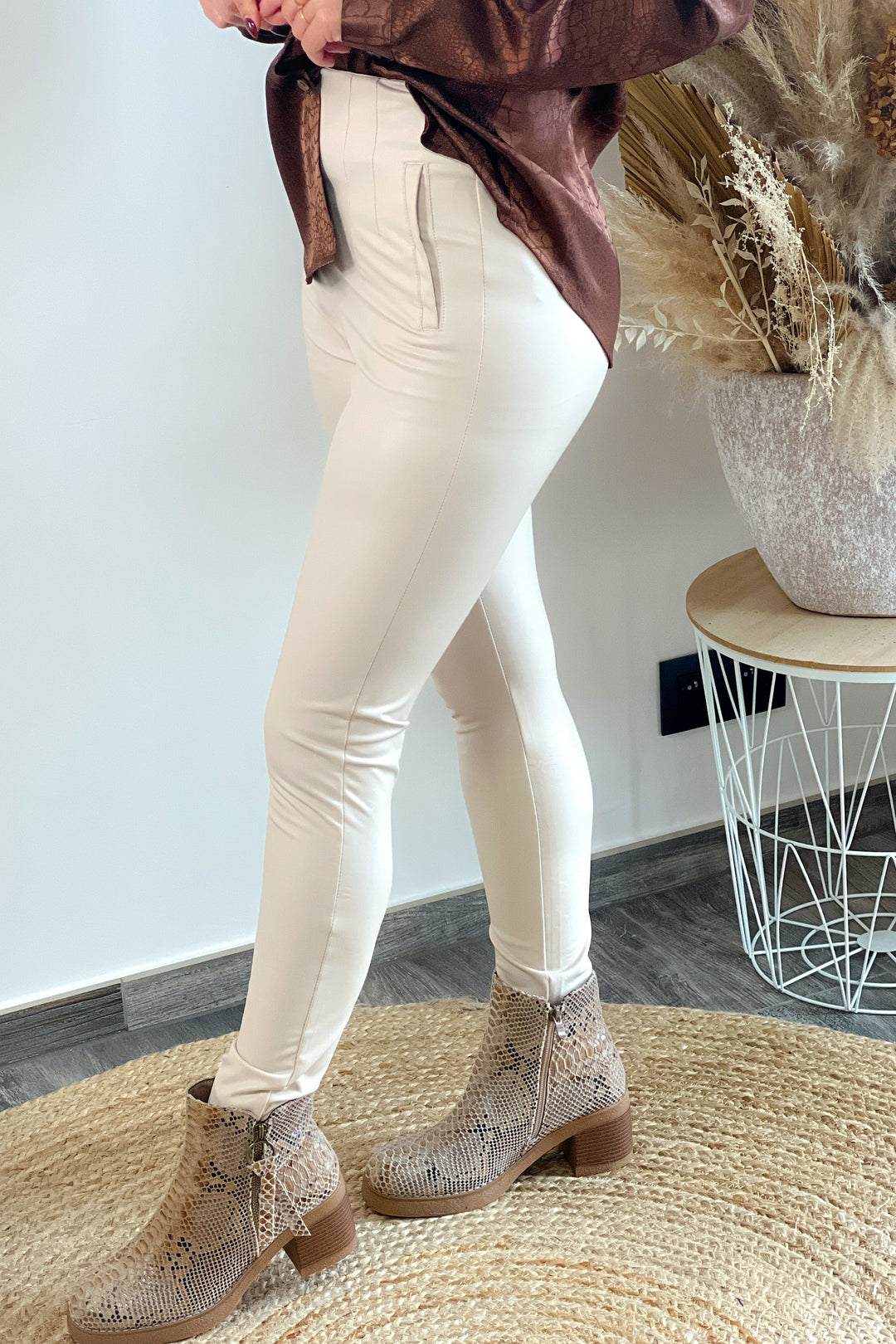 Pantalon Sandrina Beige Simili