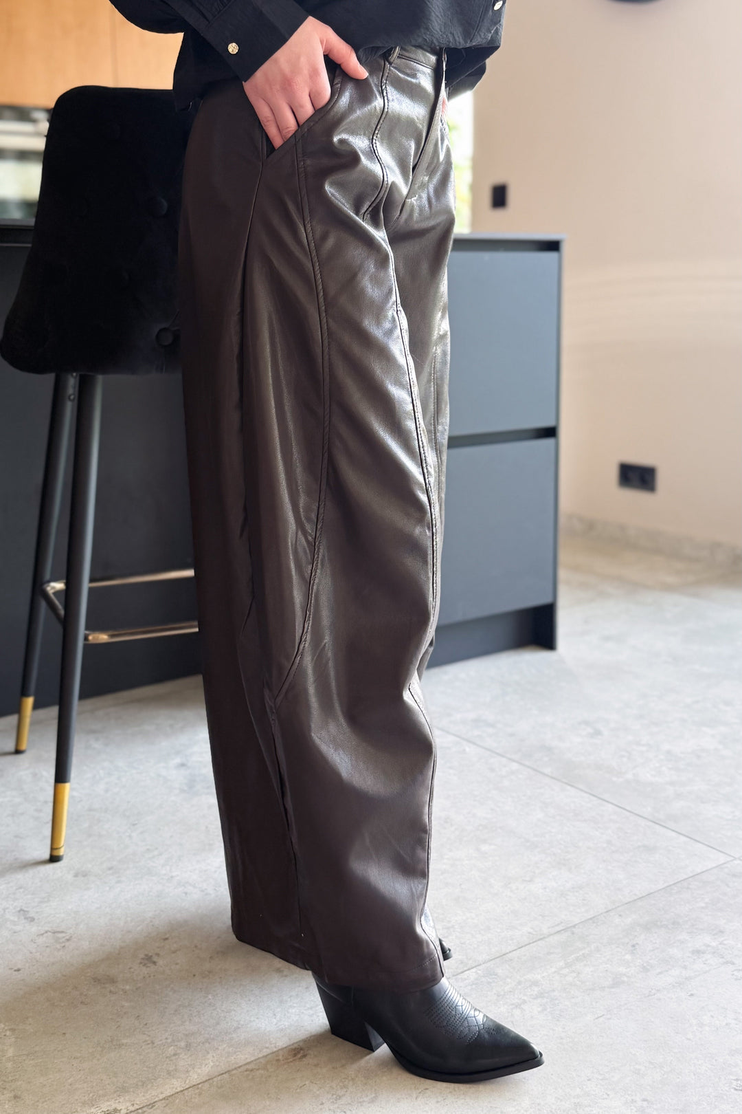 Pantalon Simili Flika Choco