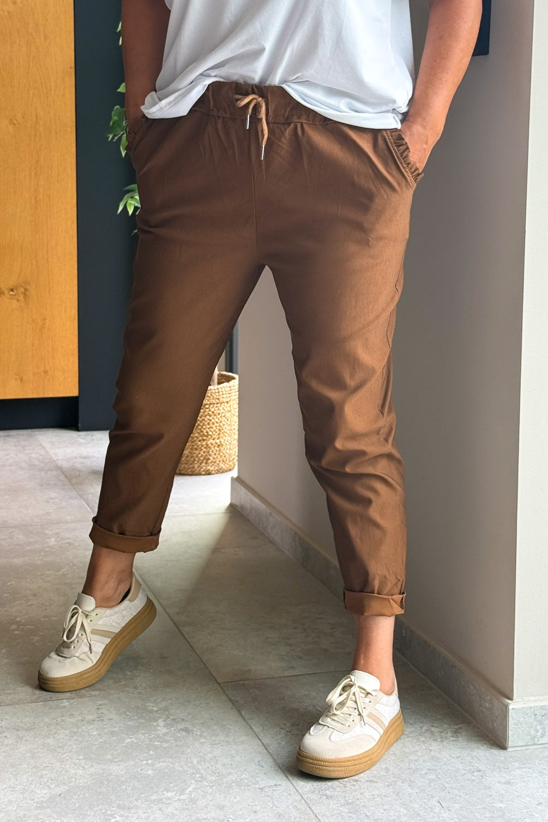 Pantalon A Nouer Evany Camel Foncé GT