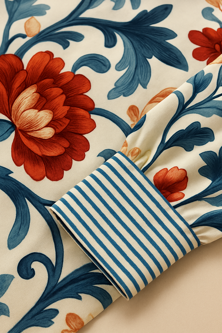 Florale | Chemise classique à col rayé