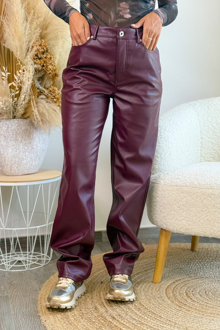 Pantalon Simili Sadie Bordeaux Only