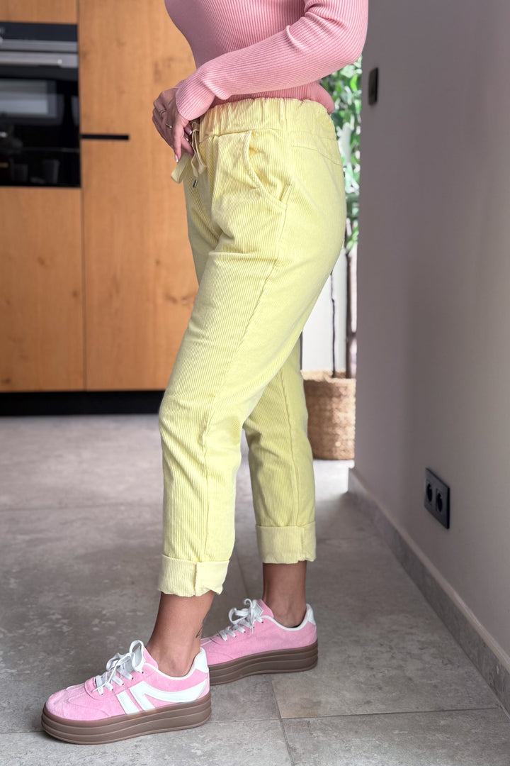 Pantalon En Velours Mary-Lou Jaune
