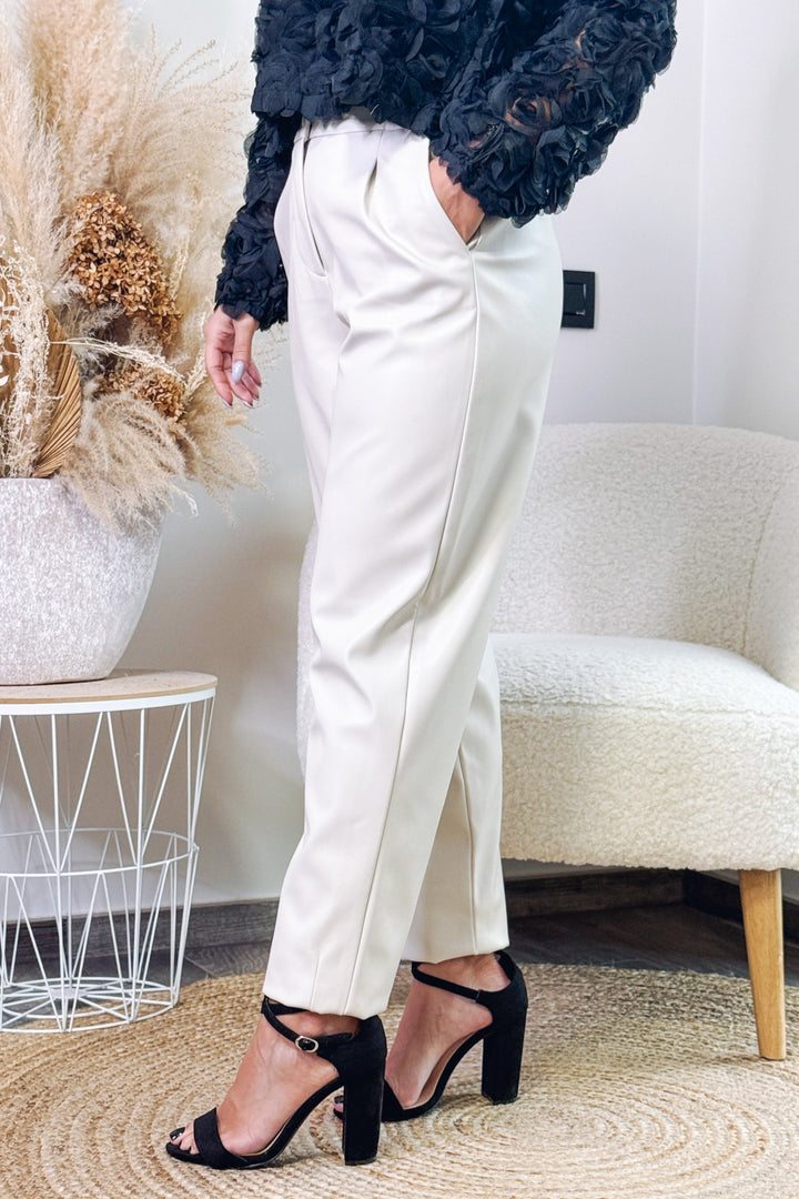 Pantalon Mynte Simili Beige Only