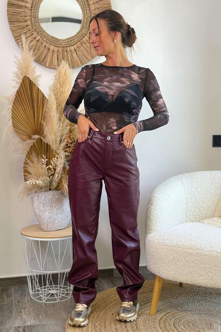 Pantalon Simili Sadie Bordeaux Only