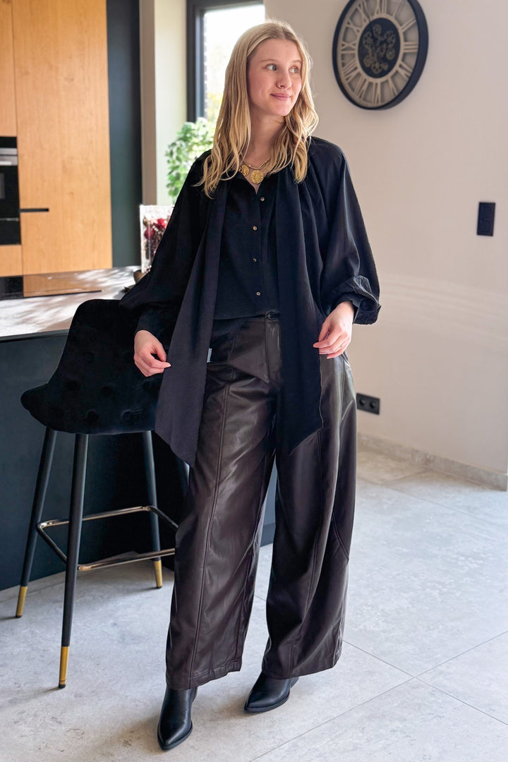 Pantalon Simili Flika Choco