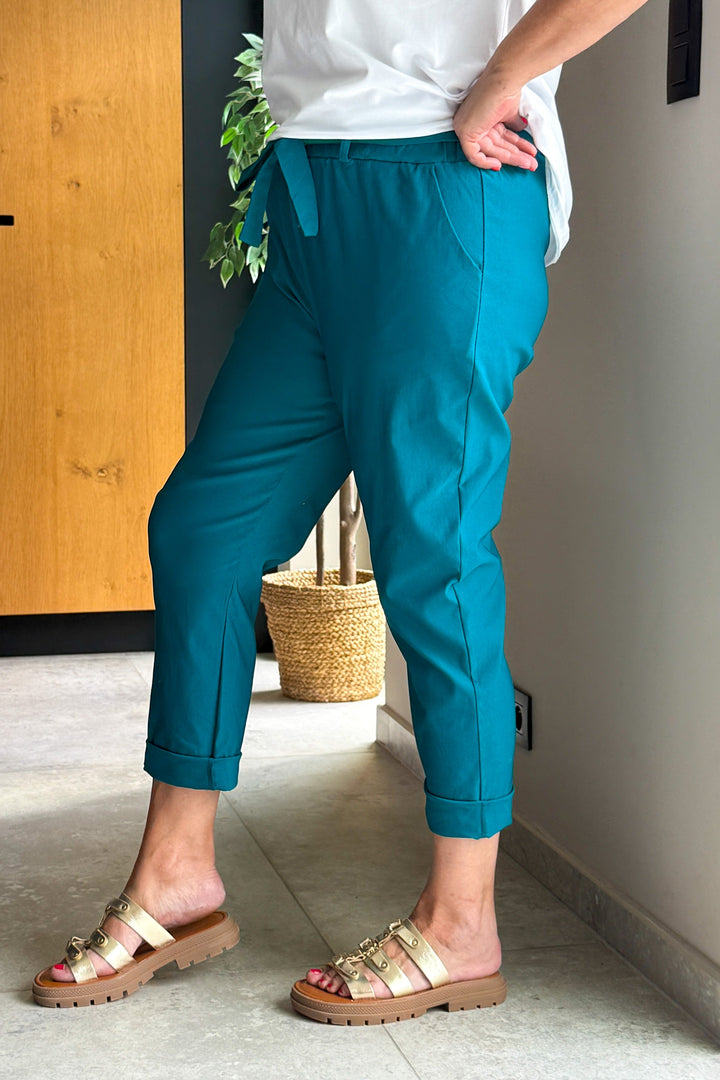 Pantalon A Nouer Maelysa Bleu Canard GT (42/48)