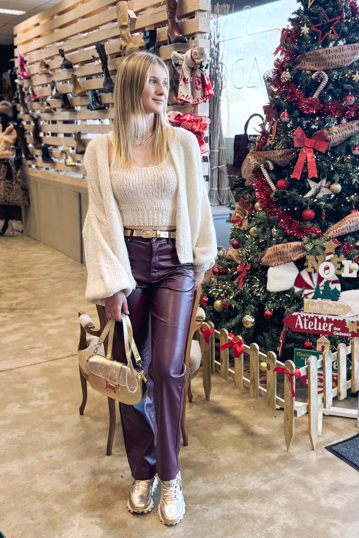 Pantalon Simili Sadie Bordeaux Only