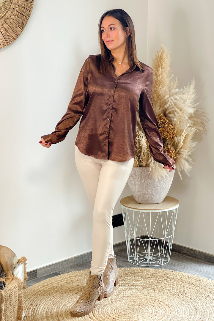 Pantalon Sandrina Beige Simili