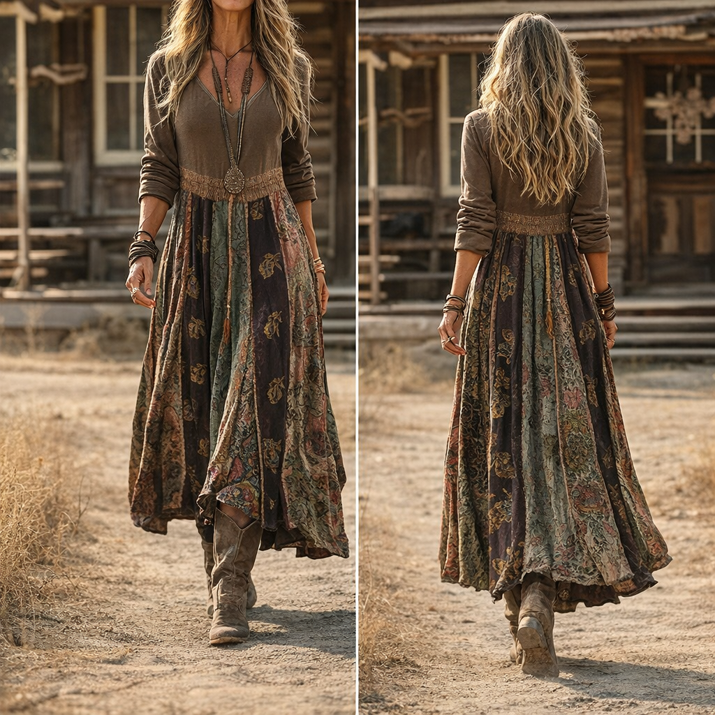 【Manches Longues】Robe Vintage Décontractée