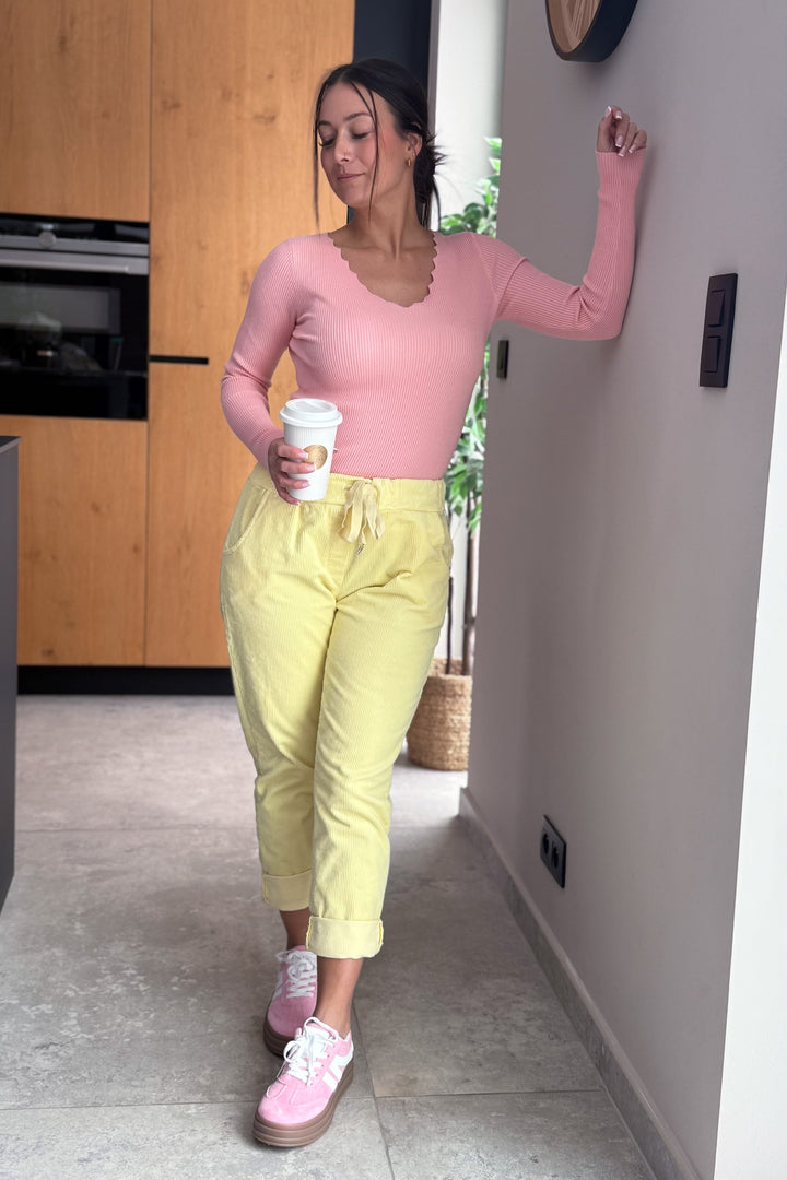 Pantalon En Velours Mary-Lou Jaune