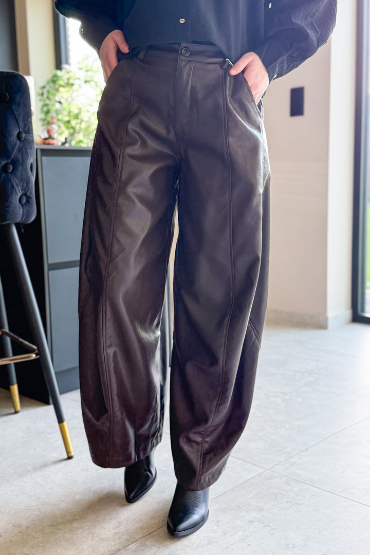 Pantalon Simili Flika Choco