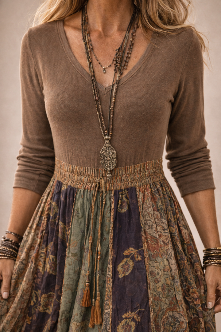 【Manches Longues】Robe Vintage Décontractée