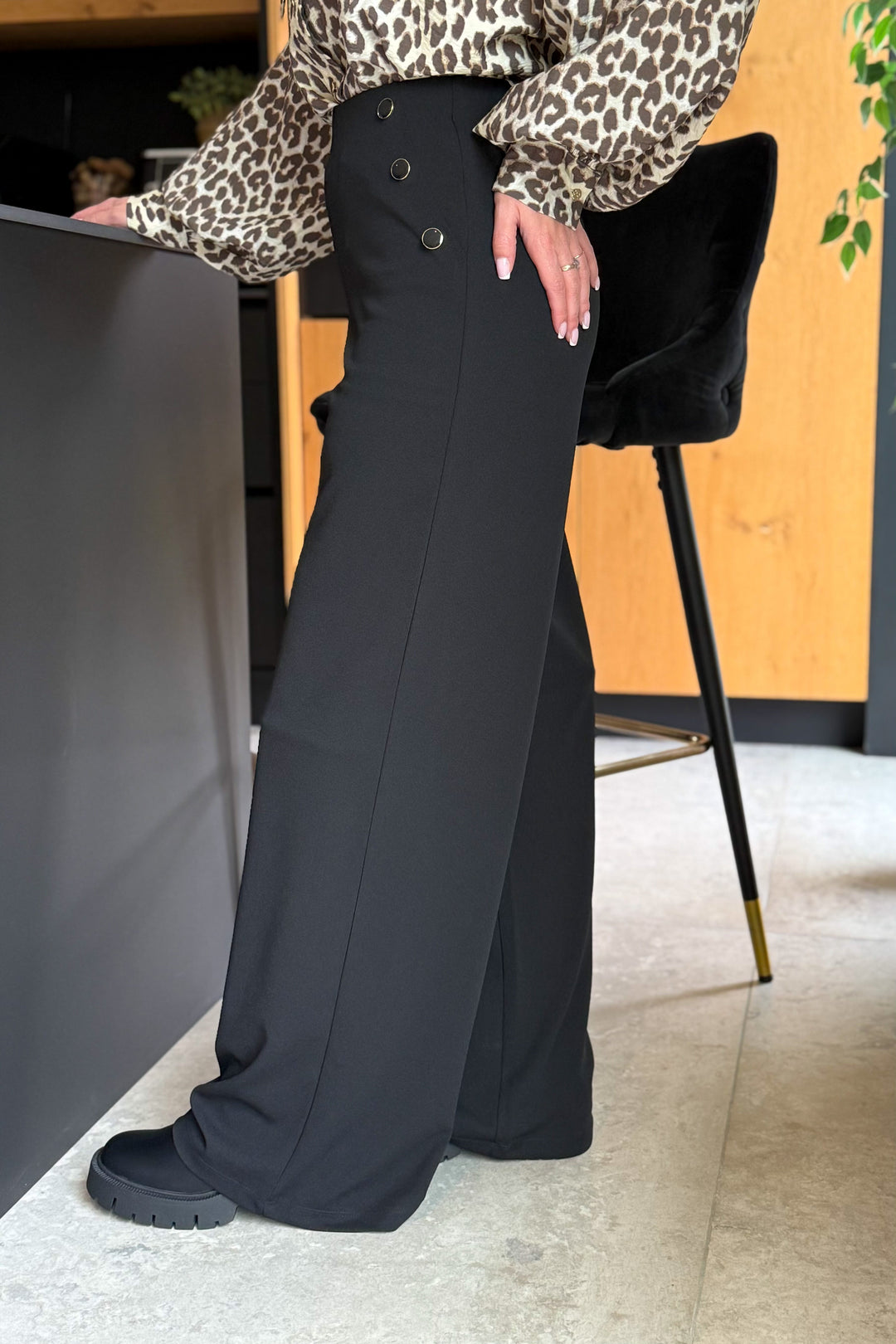 Pantalon Geggo Life Button Noir JDY