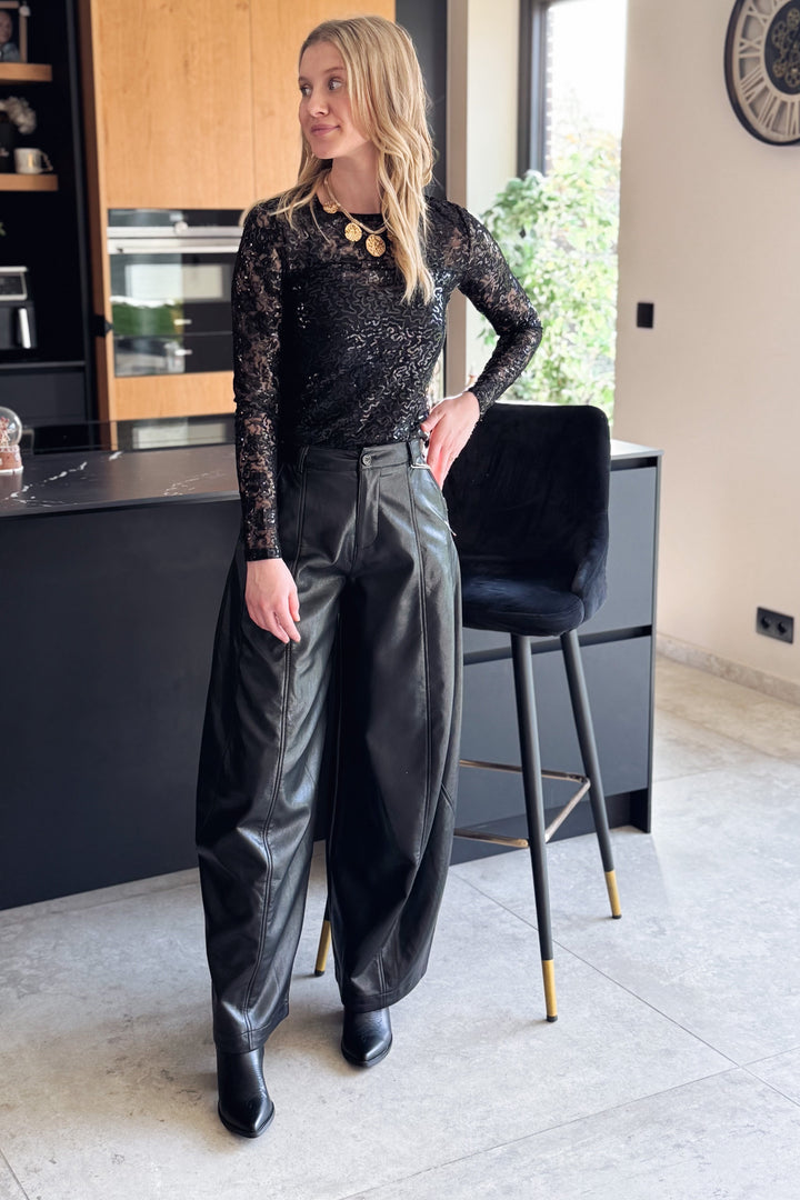 Pantalon Simili Flika Noir