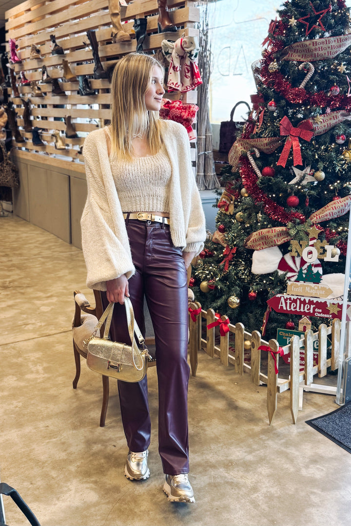 Pantalon Simili Sadie Bordeaux Only