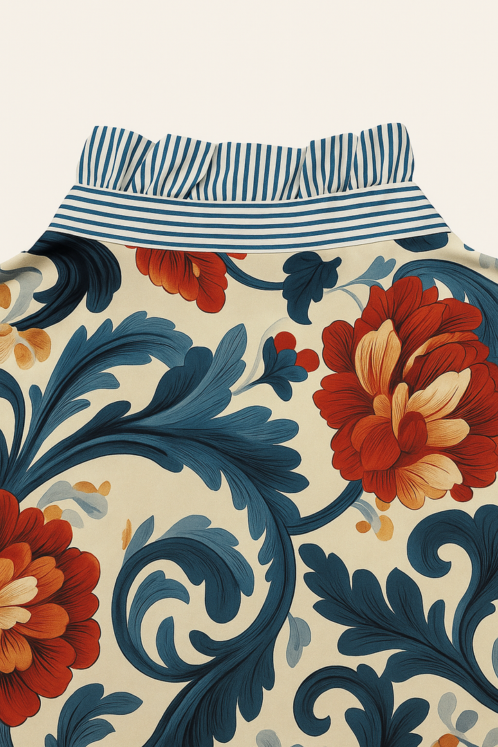 Florale | Chemise classique à col rayé