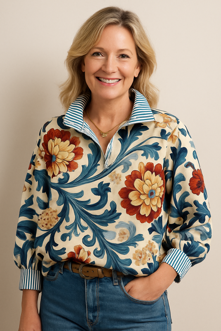 Florale | Chemise classique à col rayé